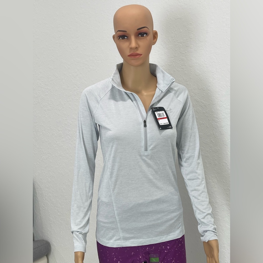 XS Under Armor Silver Long Sleeve Top for Running